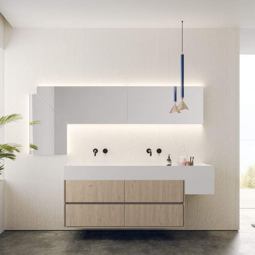 Meuble vasque suspendu - L+10  - novello - en bois / en HPL / en mélaminé