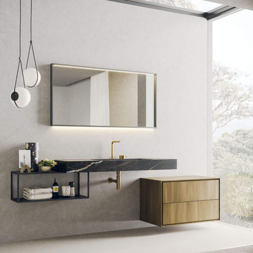 Meuble vasque suspendu - L+11 - novello - en bois / en HPL / en mélaminé