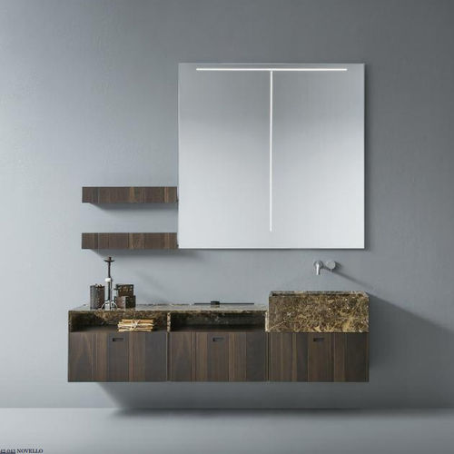 Meuble vasque suspendu - CR#2.04 - novello - en chêne / contemporain / avec porte