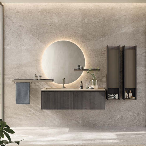 Meuble vasque suspendu - 04 - novello - en HPL / contemporain / avec porte