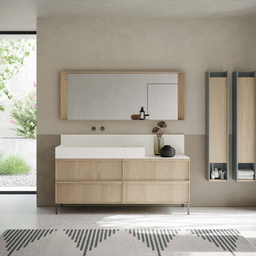 Meuble vasque suspendu - 06 - novello - en HPL / contemporain / avec porte