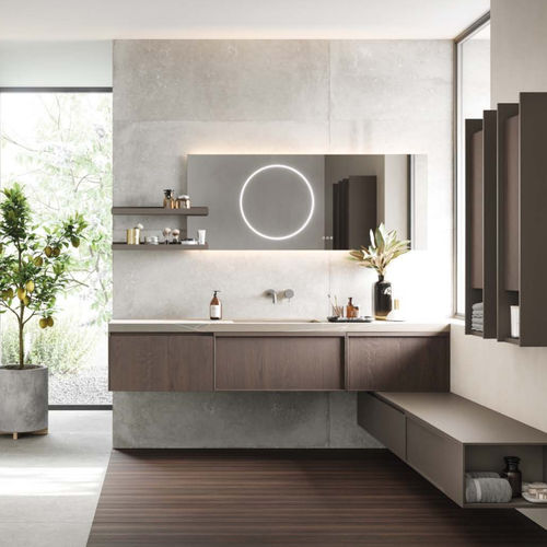Meuble vasque suspendu - 08 - novello - en HPL / contemporain / avec porte