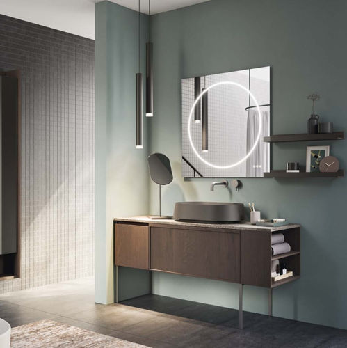 Meuble vasque à poser - 09 - novello - en HPL / contemporain / avec porte