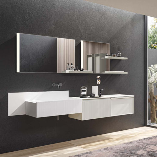 Meuble vasque suspendu - 10 - novello - en HPL / contemporain / avec porte