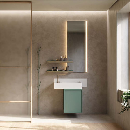 Meuble vasque suspendu - 14 - novello - en HPL / contemporain / avec porte