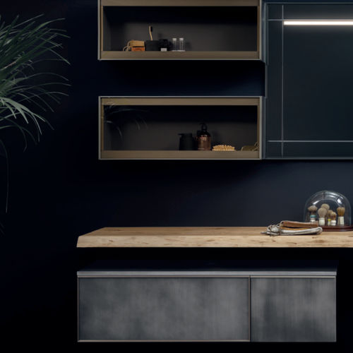 Meuble vasque suspendu - CASTELLO - novello - en bois / contemporain / avec porte
