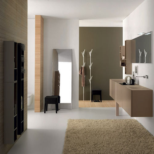 Meuble vasque suspendu - C02 - novello - en bois / contemporain / avec porte
