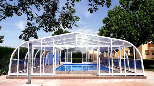 Abri de piscine haut - TABARCA - abrisol - fixe / en métal / en polycarbonate
