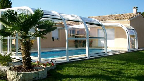 Abri de piscine haut - BACKED ON IBIZA - abrisol - télescopique / en métal / en polycarbonate
