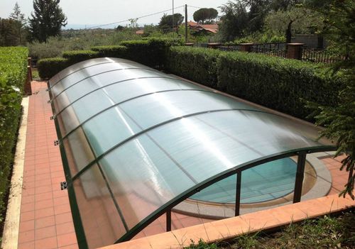 Abri de piscine bas - LANZAROTE  - abrisol - télescopique / en métal / en bois
