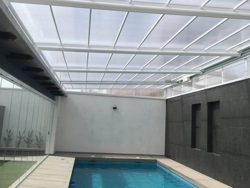 Abri de piscine haut - abrisol - coulissant / fixe / en aluminium