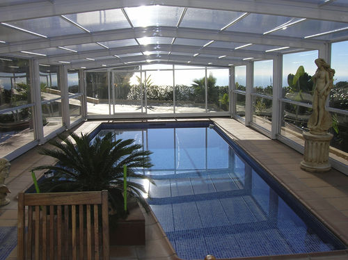 Abri de piscine haut - CAPRI - abrisol - télescopique / en métal / en polycarbonate