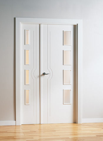 Porte d'intérieur - MML1 SERIES - MARCOS MARTINEZ MINGUELA - en bois / battante / semi-vitrée