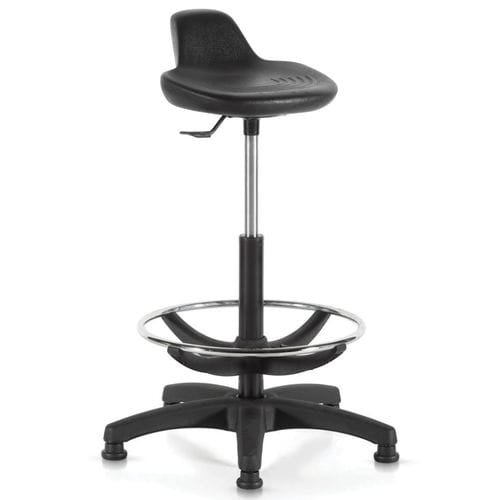 Tabouret de bureau contemporain - 1757 - TECNOTELAI - en polyuréthane / avec piètement en métal / à roulettes