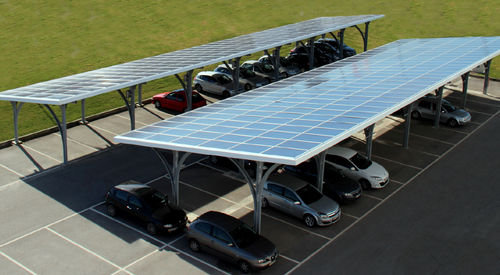 Abri de voiture professionnel - SMARTPARK - Mprime by martifer solar - avec panneau solaire / en métal