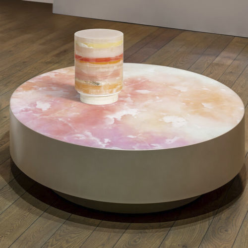 Table basse contemporaine - GELATOSO - BUDRI - en onyx / avec piètement en métal / circulaire