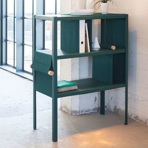 Étagère contemporaine - VIJ5 - en acier / en tissu / blanche