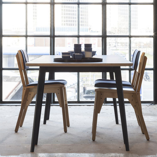 Table à manger contemporaine - Trestle  - VIJ5 - en chêne / en noyer américain / en contreplaqué