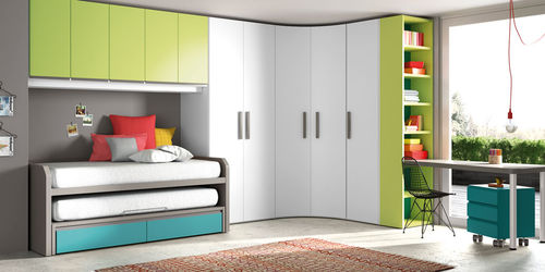 Chambre d'enfant blanche - YORK - Lagrama - verte / en bois / mixte