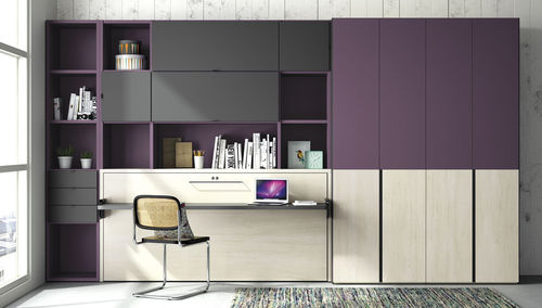 Bureau contemporain - BOSTON - Lagrama - en bois / avec étagère / pliant