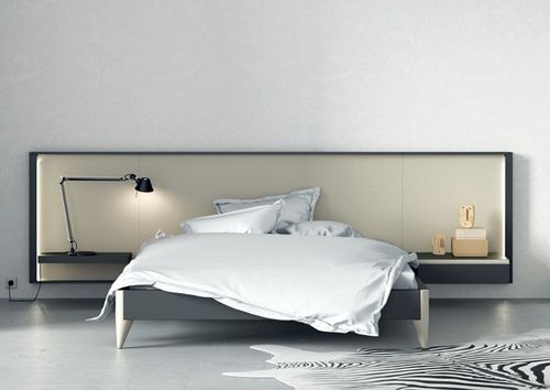 Tête de lit pour lit double - HOMAGE - Lagrama - contemporaine / en tissu / en bois