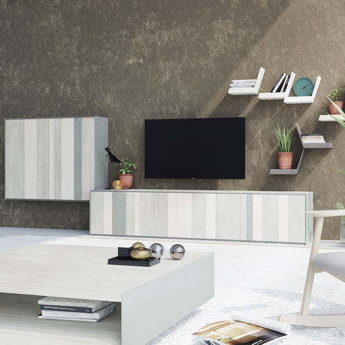 Ensemble TV mural contemporain - INSBRUC - Lagrama - en bois