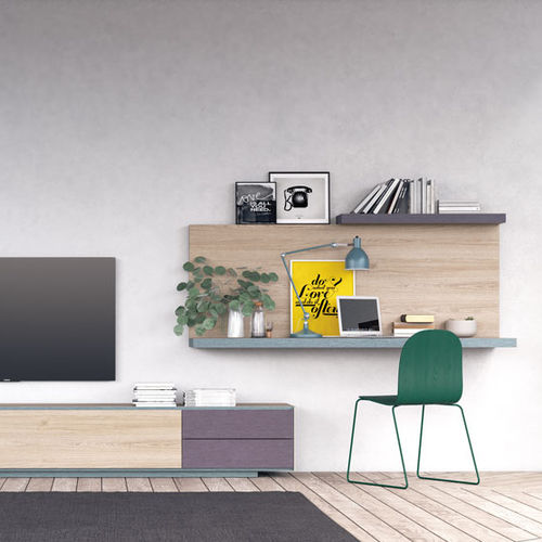 Bureau mural - RIGA - Lagrama - contemporain / en bois / avec étagère