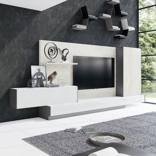 Ensemble TV mural contemporain - PARMA 3 - Lagrama - en bois