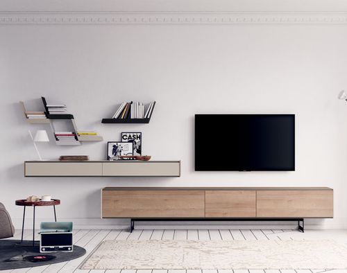 Ensemble TV mural contemporain - AARHUS - Lagrama - en bois