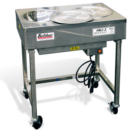 Table de préparation pour glaçage à beignets - H&I-2 - Belshaw - en hêtre / en acier inoxydable / mobile