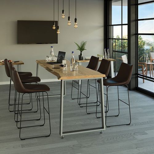 Table contemporaine - LIVE EDGE - SICO - en chêne / en érable / avec piètement en acier