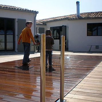 Fond mobile pour piscine en bois - LES BOIS FLOTTAIS - AQUALIFT INDUSTRIE