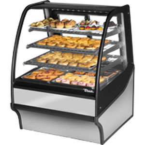 Vitrine contemporaine - TDM-DC-36-GE/GE-S-S - True Food International - sur plan / en verre bombé / en aluminium