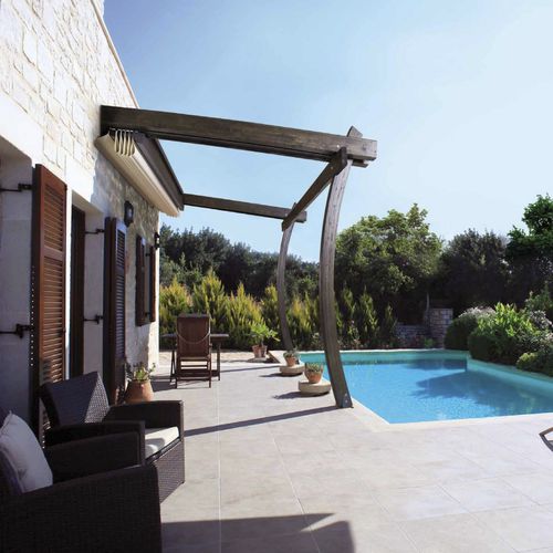 Pergola adossée - T-ONDA - IL CEPPO - en bois / couverture coulissante en toile PVC