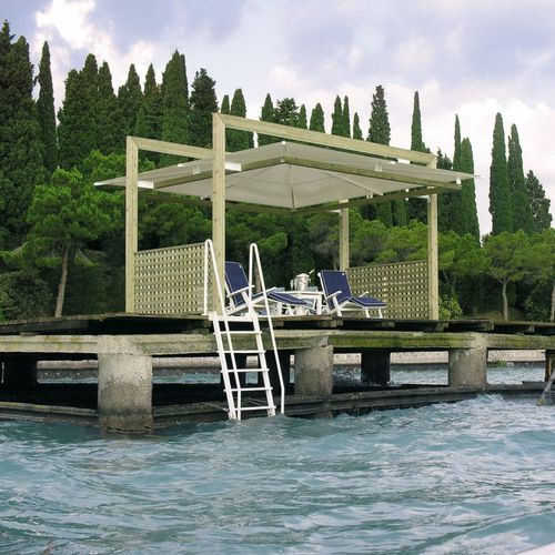Gazebo en bois - AUROA - IL CEPPO - toit en toile