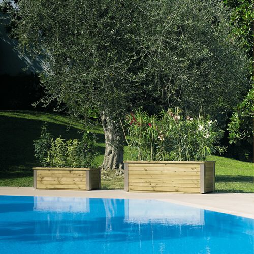 Jardinière en bois - MIMOSA - IL CEPPO - rectangulaire / contemporaine / pour espace public
