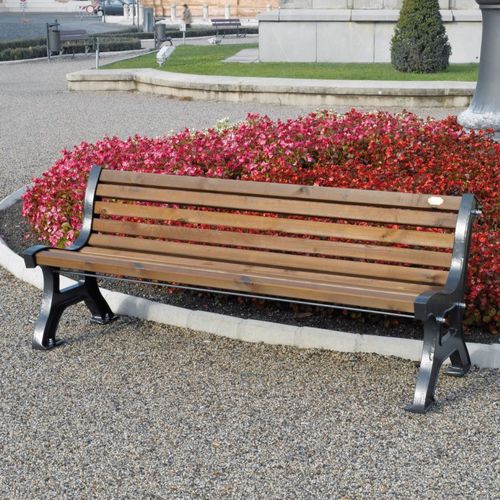 Banc public classique - ITALIA - IL CEPPO - en bois / en métal / avec dossier