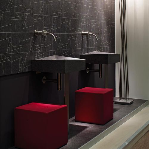 Vasque suspendue - TWIST - MIPA srl - en grains de marbre / rectangulaire / contemporaine