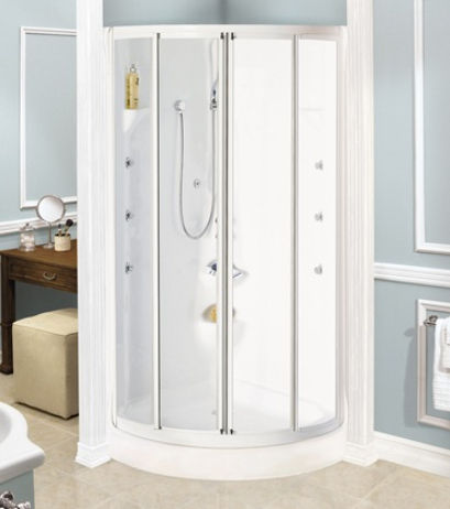 Cabine de douche en verre - BREEZE - MAAX bathroom - avec porte battante / d'angle