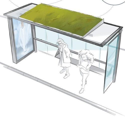 Abribus en métal - JCDecaux - Mobilier Urbain - en verre / intelligent / avec banc