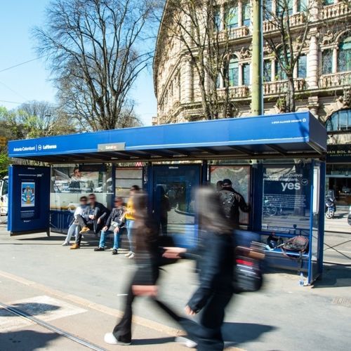 Abribus en acier - JCDecaux - Mobilier Urbain - en acier galvanisé / intelligent / avec banc