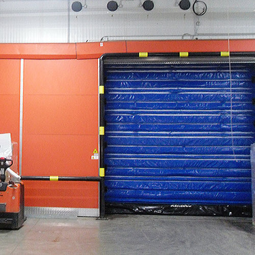Porte industrielle pliante - COLD CHAIN - NERGECO - en composite / en PVC / de sécurité