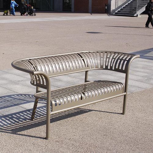 Banc public classique - ROMÉO  - HUSSON INTERNATIONAL - en bois / en acier / avec dossier