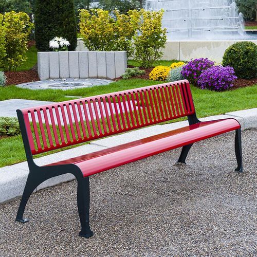 Banc public contemporain - CHERRY - HUSSON INTERNATIONAL - en acier / avec dossier / avec accoudoirs