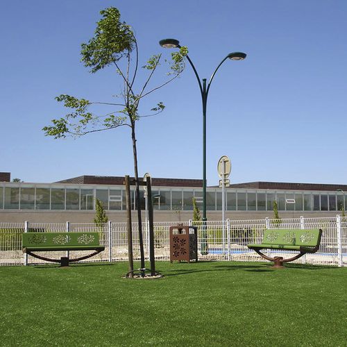 Banc public contemporain - BIARRITZ FLOWERS - HUSSON INTERNATIONAL - en acier / avec dossier