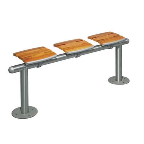 Banc public contemporain - ELLIPSON - HUSSON INTERNATIONAL - en bois / en fonte / assis-debout