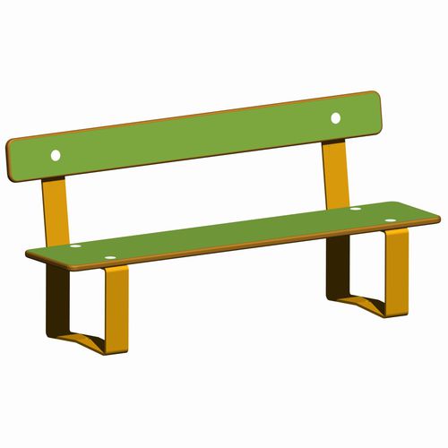 Banc public contemporain - SOLO+ : CINDERALLA / JJM-1650 - HUSSON INTERNATIONAL - en acier / en HPL / avec dossier