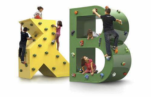 Mur d'escalade fixe - LETTERS AND ORIGAMI - ENTRE-PRISES - pour aire de jeux