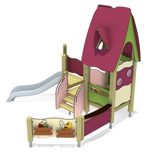 Structure de jeu pour aire de jeux - JOHANNA  - eibe Produktion + Vertrieb GmbH & Co KG - en inox / en HPL / avec abri