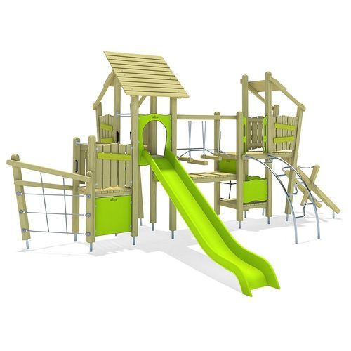Structure de jeu pour aire de jeux - PIZOL    - eibe Produktion + Vertrieb GmbH & Co KG - en acier / en bois / en plastique renforcé fibre de verre
